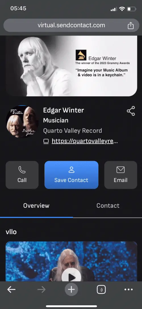 Edgar Winter Virtual Business Card